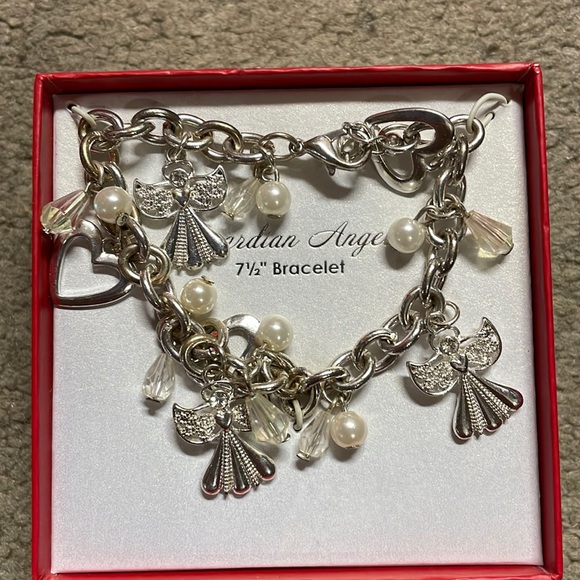 Jewelry | Silver Tone 7 12 Guardian Angel Dangle Braclet | Poshmark